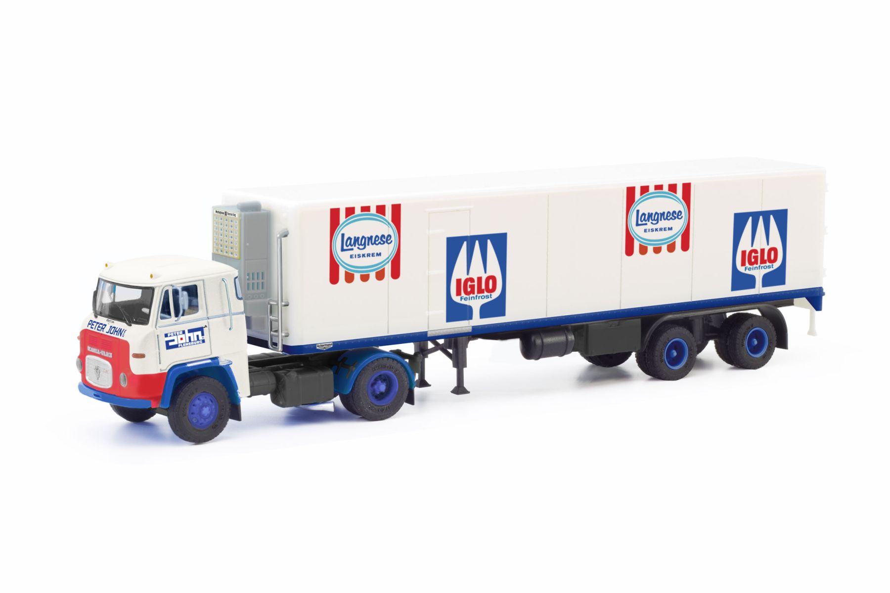 Herpa 87MBS026314 - Scania Vabis LB 76 Kühlkoffer-Sattelzug "Peter John / IGLO"