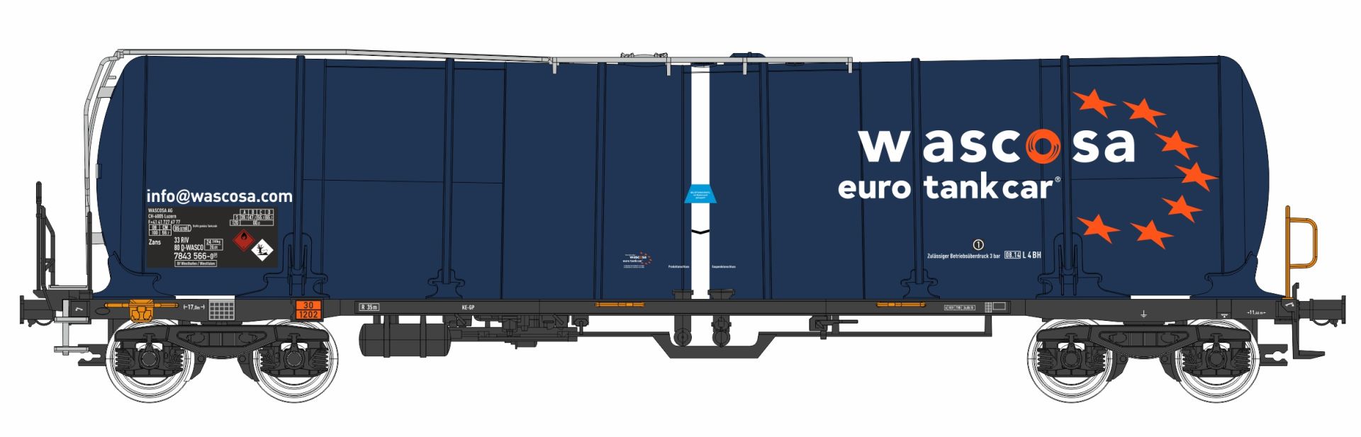 igra 96200088 - Kesselwagen Zans 98, Wascosa, Ep.V 'euro tank car'