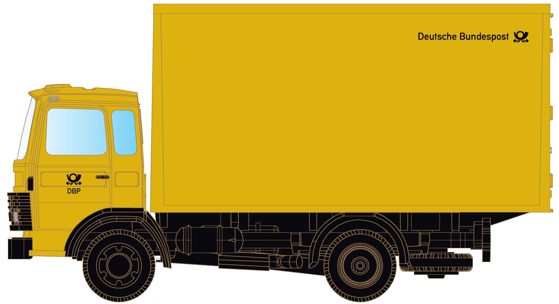 MiNiS LC4804 - Magirus MK 130M8 mit Koffer - Deutsche Bundespost