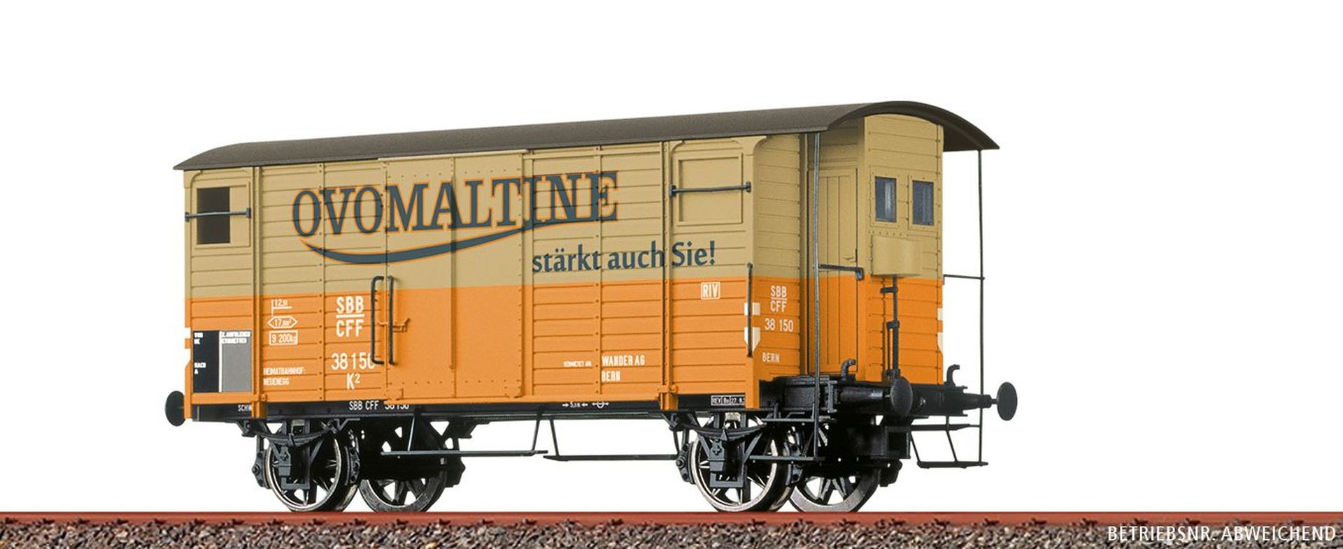 Brawa 50973 - Gedeckter Güterwagen K2, SBB, Ep.II 'Ovomaltine'