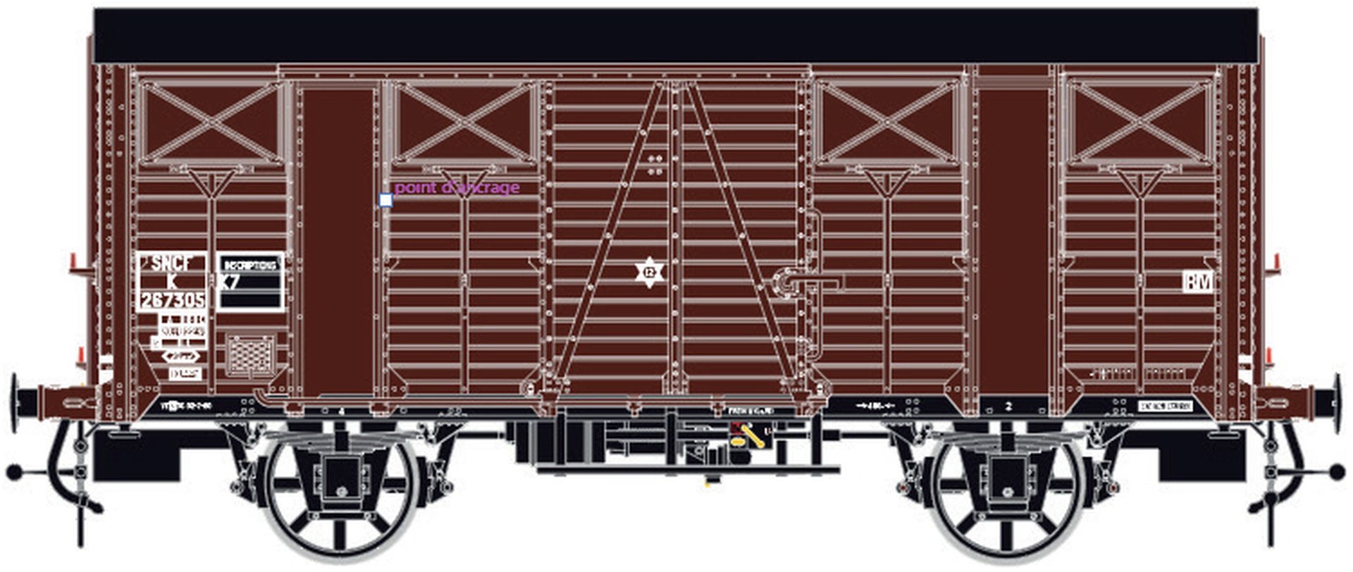 L.S. Models 31308 - Gedeckter Güterwagen K 29 OCEM, SNCF, Ep.IIIb