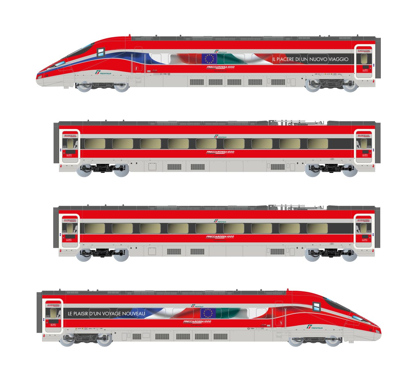 Arnold HN2621S - Triebzug Frecciarossa 1000 'Le plaisir d’un voyage nouveau', 4-teilig, FS Trenitalia, FS, Ep.VI, DC-Sound