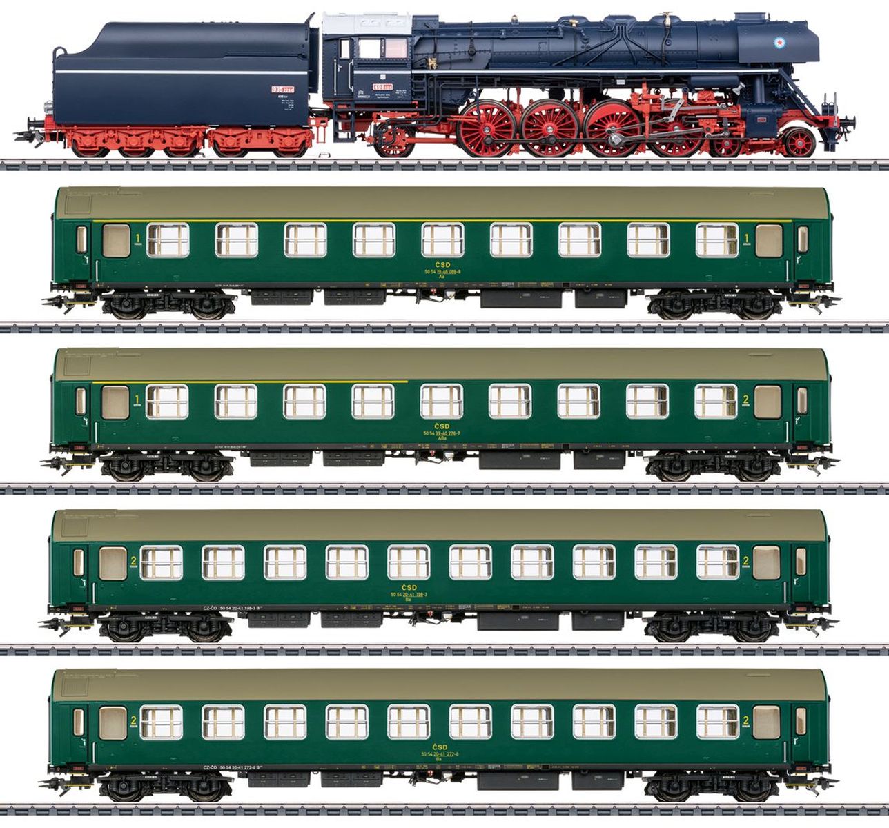 Märklin 26498 - Zugset mit Dampflok 'Albatros' und vier Personenwagen, ZSR, CD, Ep.VI, MFX+-Sound Märklin 26498 - Zugset mit Dampflok 'Albatros' und vier Personenwagen, ZSR, CD, Ep.VI, MFX+-Sound