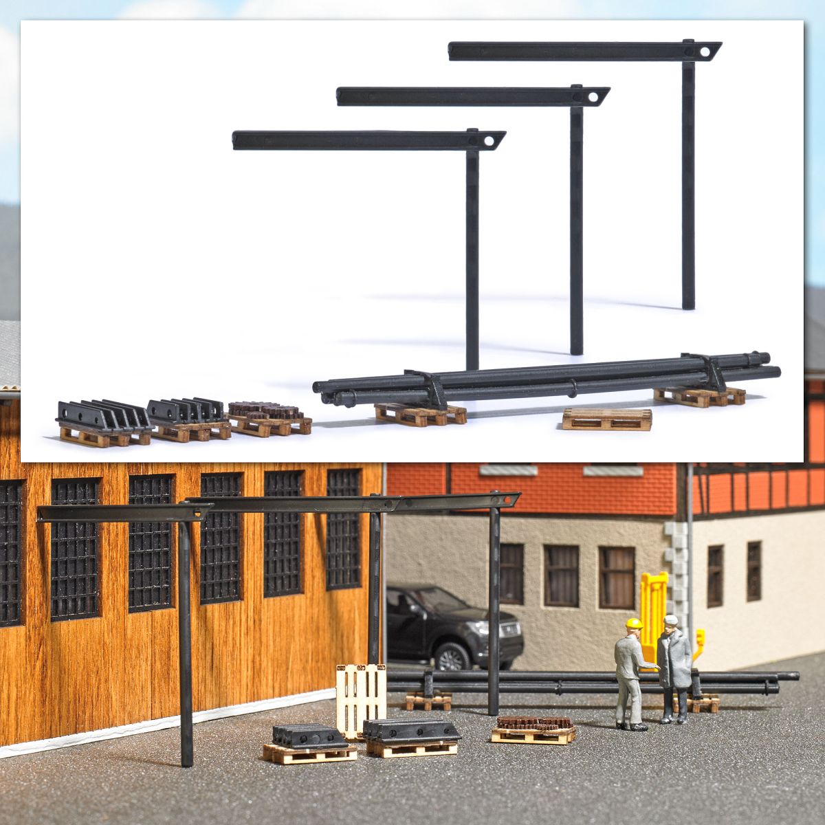 Busch 1815 - 6 Paletten mit Maschinenteilen