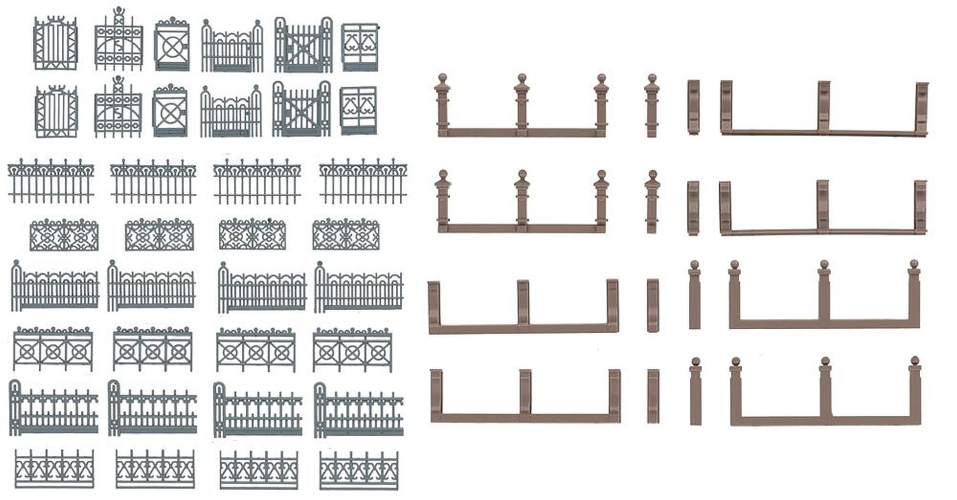 Faller 180426 - Villenzaun, grau