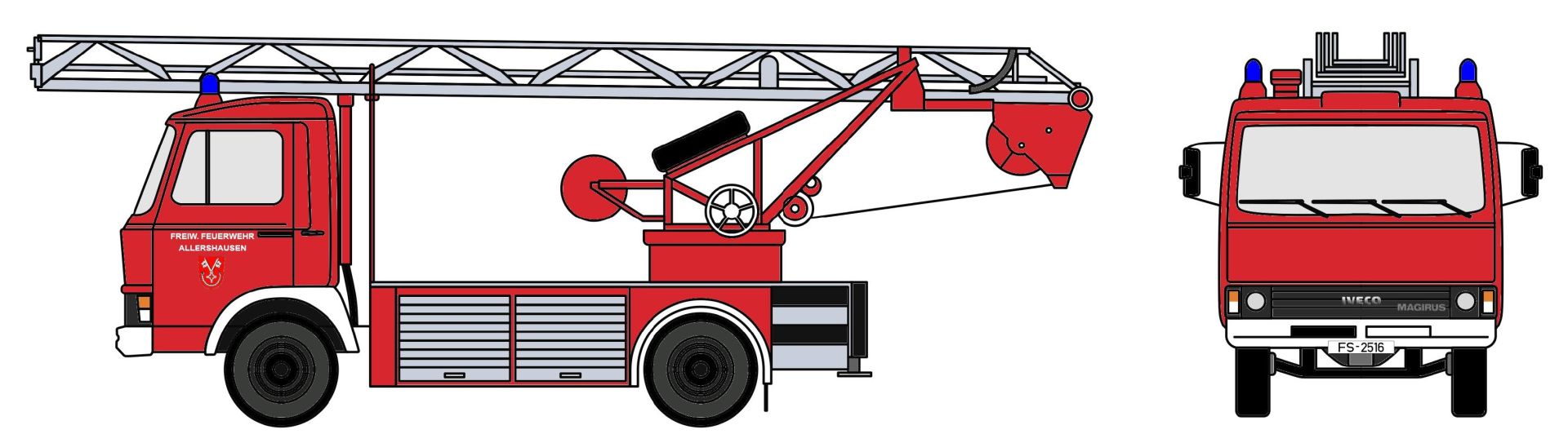 Loewe 4108 - Iveco Magirus "Zeta"  90M5 - DL18 Feuerwehr Allershausen