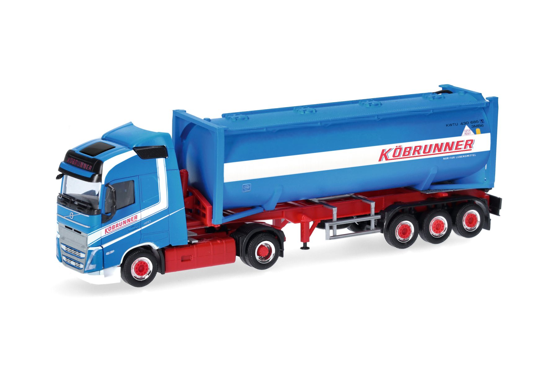 Herpa 320986 - Volvo FH GL 2020 30ft Drucksilo-Sattelzug "Köbrunner" (A)