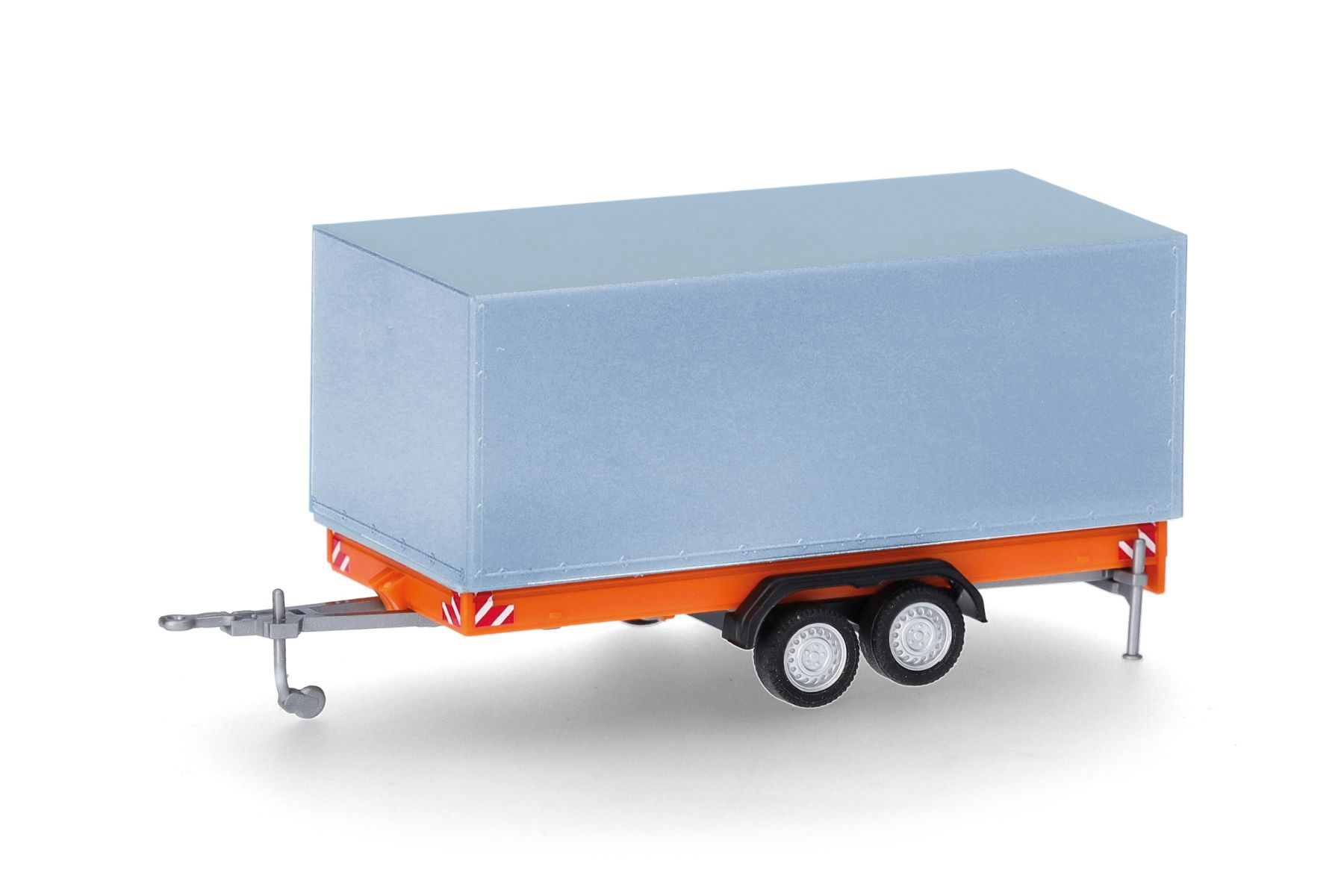 Herpa 055468 - Zubehör: Tandem-Planenanhänger für LKW 7,5t, orange/grau