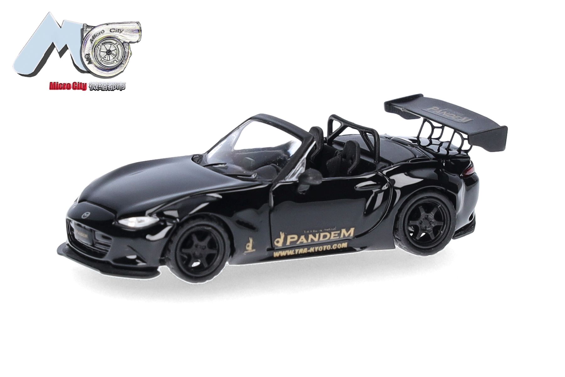 Herpa 87MC000143 - MicroCity: Mazda MX-5 Rocket Bunny, schwarz