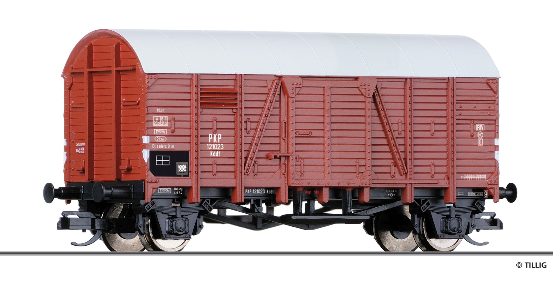 Tillig 95238 - Gedeckter Güterwagen Kddt, PKP, Ep.III