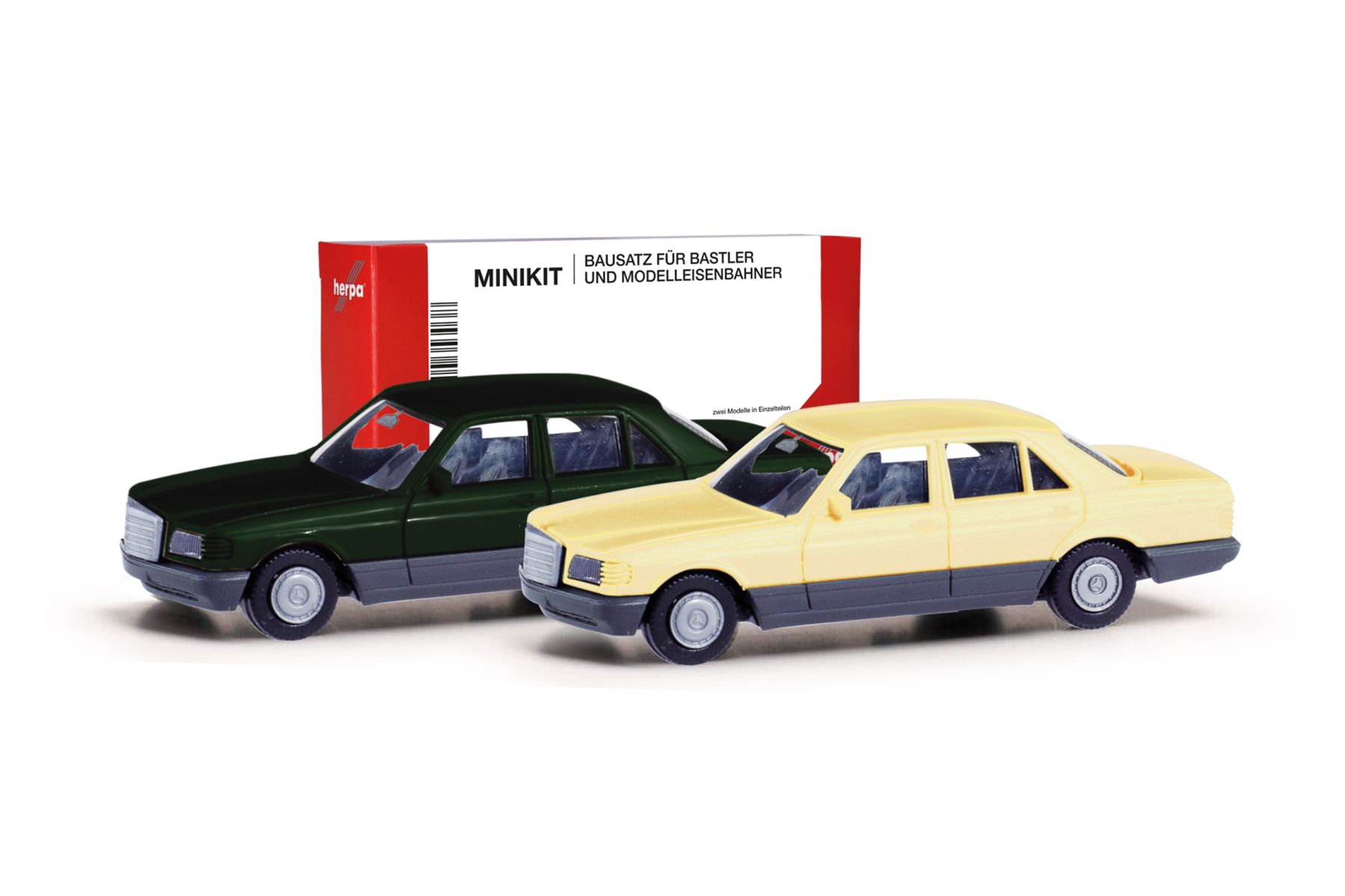 Herpa 013727-003 - MiniKit: 2er-Set Mercedes-Benz S-Klasse (W126), tiefgrün/elfenbein Herpa 013727-003 - MiniKit: 2er-Set Mercedes-Benz S-Klasse (W126), tiefgrün/elfenbein