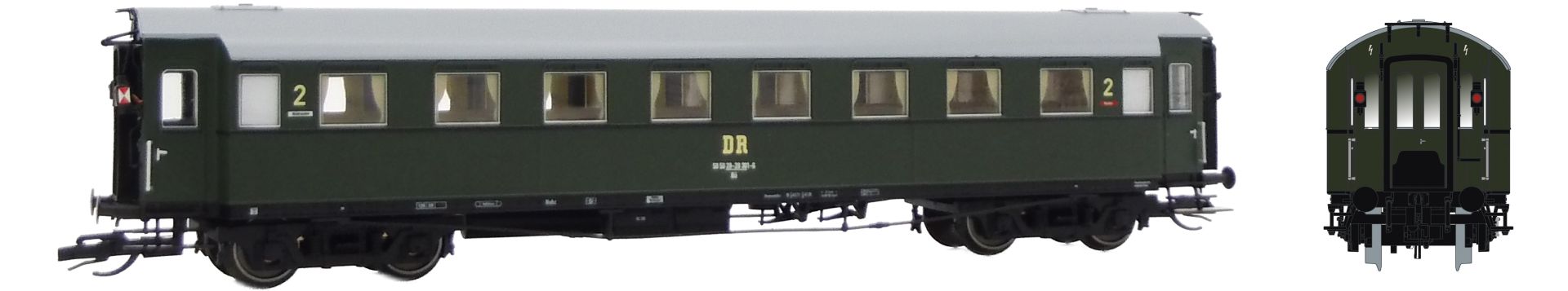 Saxonia 120230 - Personenwagen C4Ü Sa 07, DR, Ep.IV, mit Innen- und Schlussbel., DC-Digital