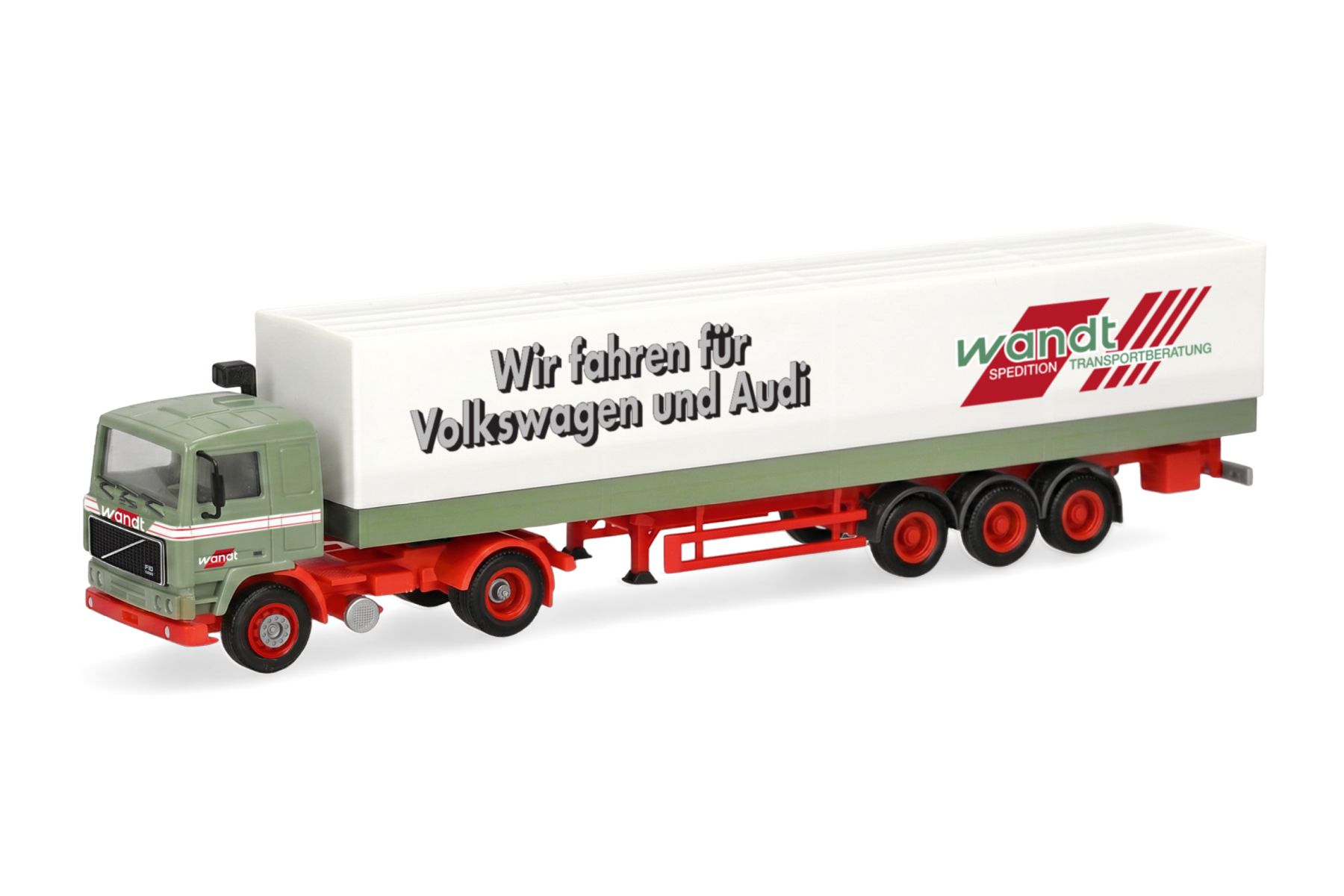 Herpa 322126 - Volvo F12 Planen-Sattelzug "Wandt/Wir fahren für Volkswagen und Audi"