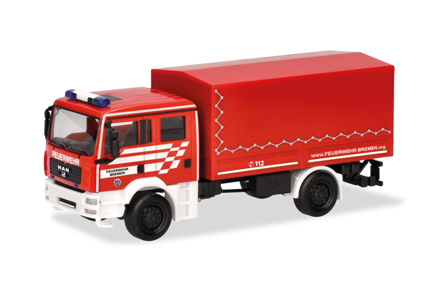 Herpa 098847 - MAN TGA M Mehrzweckgerätewagen (MzGW) Dekon "Feuerwehr Bremen"