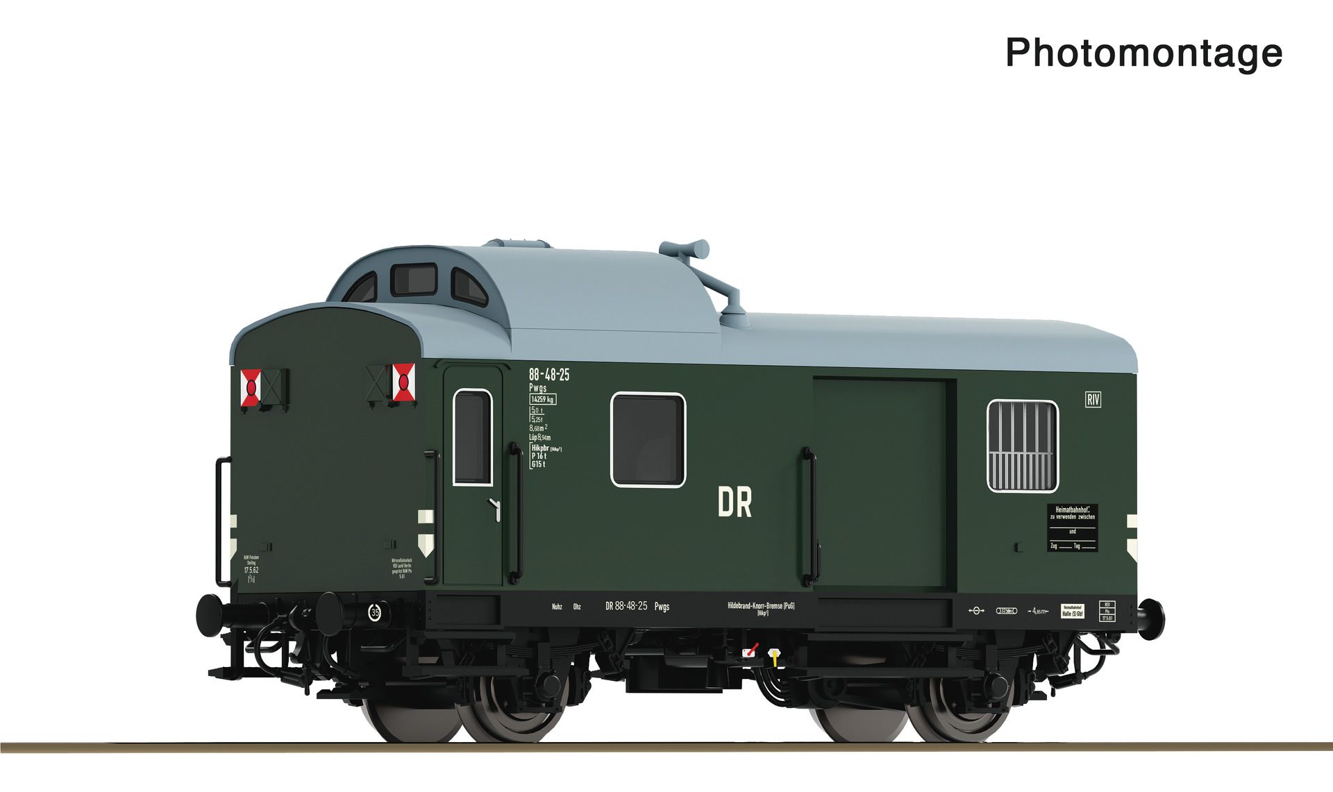 Roco 6680040 - Güterzugbegleitwagen Pwgs, DR, Ep.III