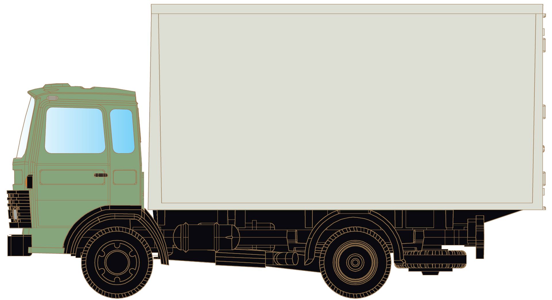 MiNiS LC4802 - Magirus MK 130M8 mit Koffer, neutral