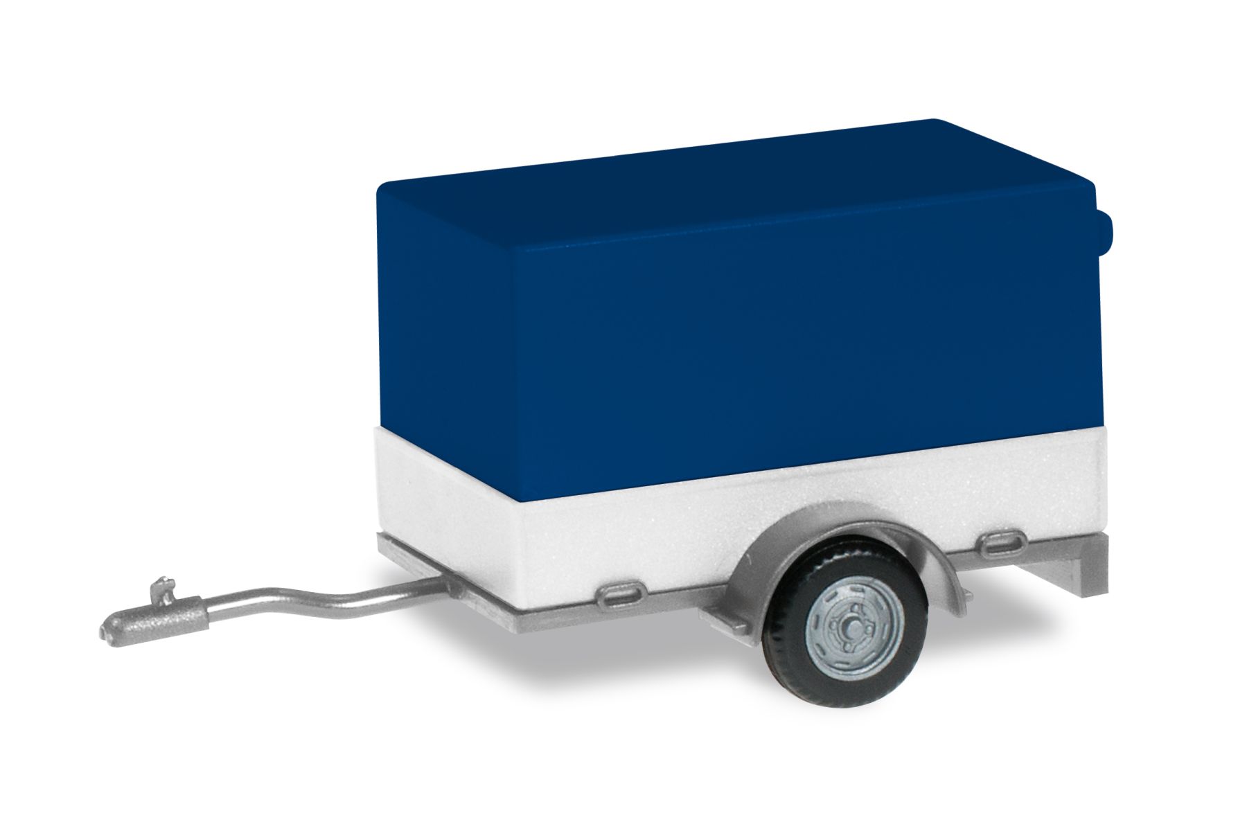 Herpa 051576-006 - PKW Planenanhänger 1-achs, blau/weiß