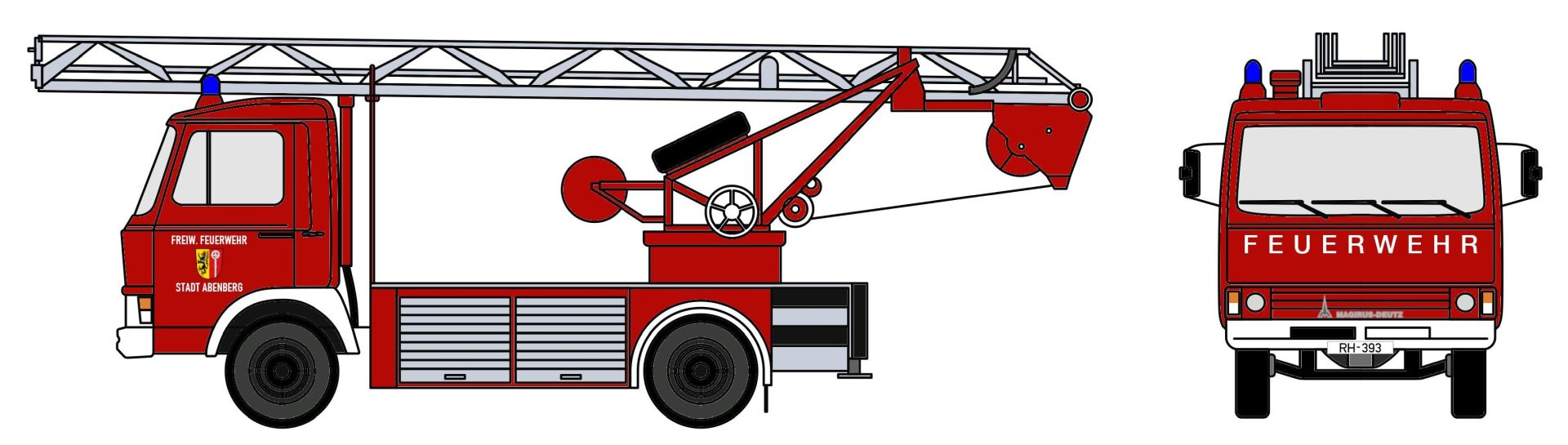 Loewe 4117 - Iveco Magirus "Zeta"  90M5 - DL18 Feuerwehr Abenberg