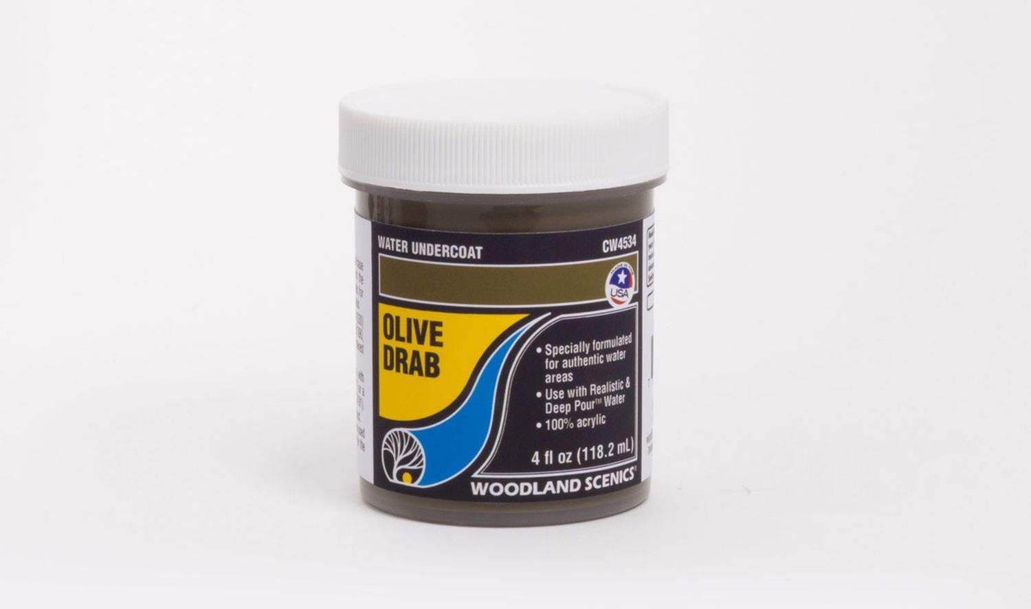 Woodland WCW4534 - Wassergrundfarbe graubraunoliv, 118ml