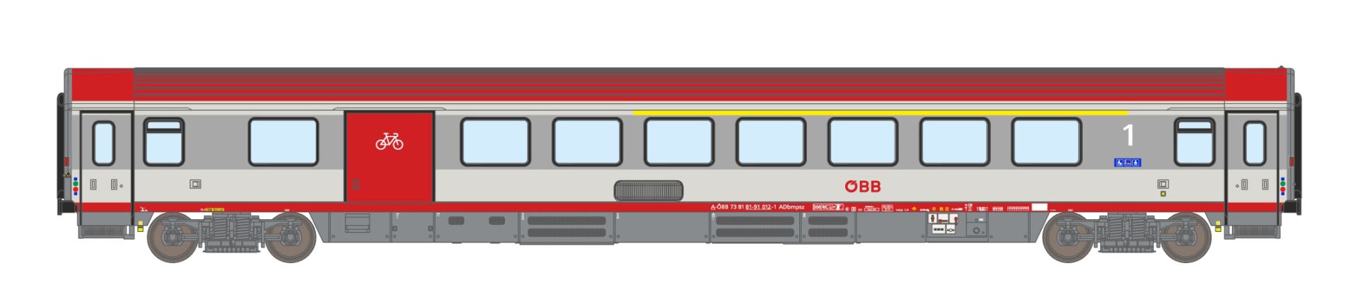 ASM 198180 - Halbgepäckwagen Adbmpsz, 1. Klasse, ÖBB, Ep.VI