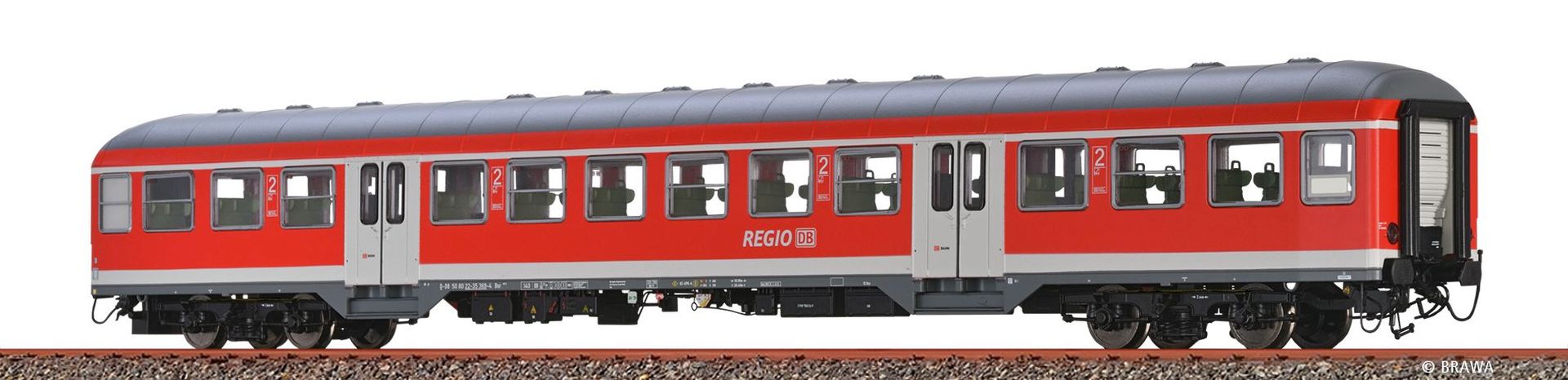 Brawa 46657 - Personenwagen ABnrz 451.4, DBAG, Ep.VI, mit Beleuchtung