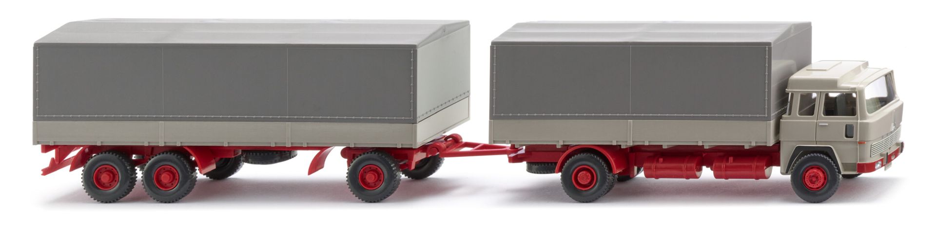 Wiking 045502 - Pritschenhängerzug (Magirus 235 D) - kieselgrau