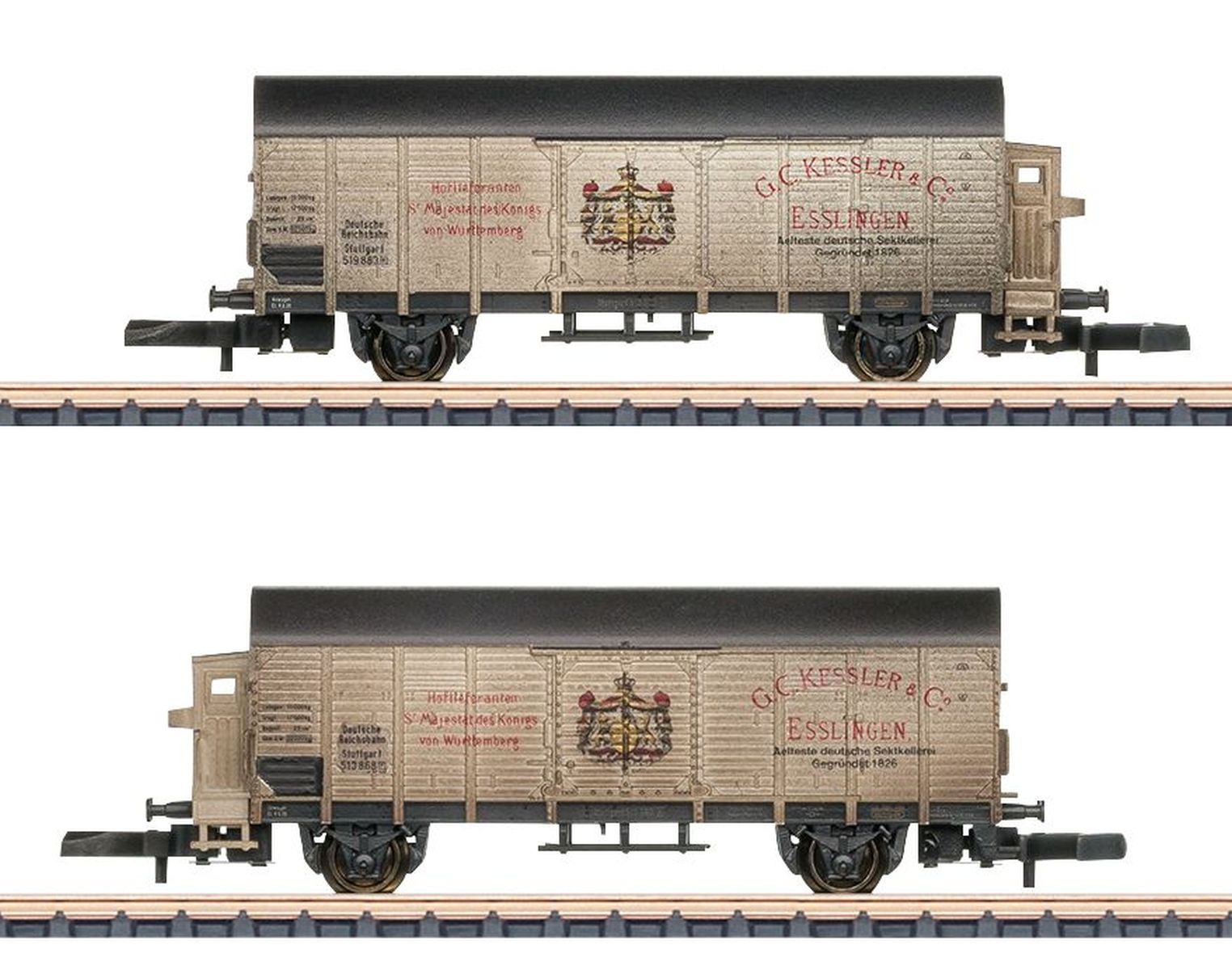 Märklin 82553 - 2er Set gedeckte Güterwagen Gl, DRG, Ep.II 'Sekttransport'