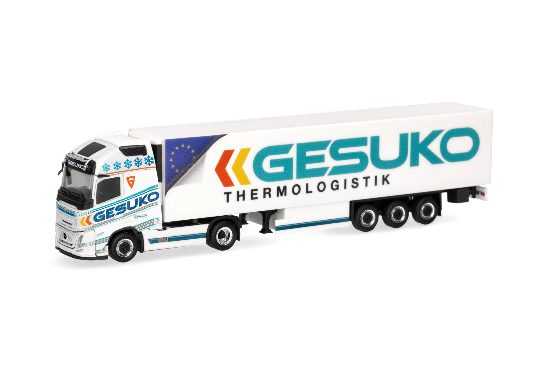 Herpa 320436 - Volvo FH Aero GL XL Kühlkoffer-Sattelzug "GESUKO"
