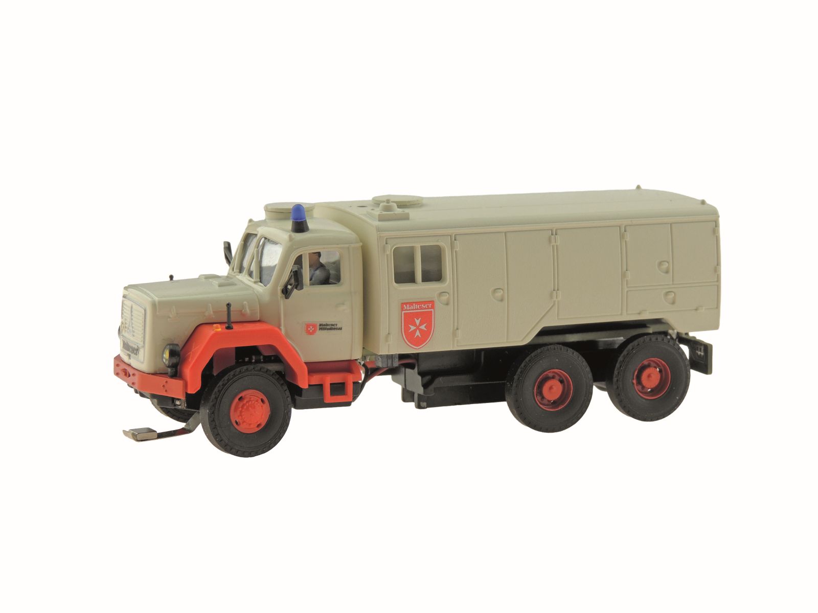 Viessmann 8060 - CarMotion Malteser MAGIRUS DEUTZ 3-achs mit Rundumleuchte, Basis, Funktionsmodell
