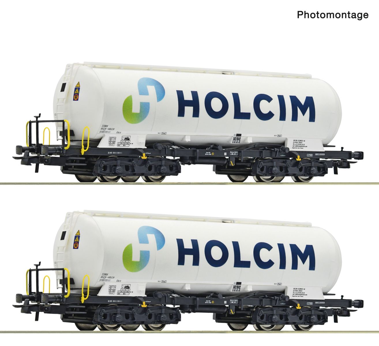 Roco 6600233 - 2er Set Silowagen Uacs, Holcim, Ep.VI