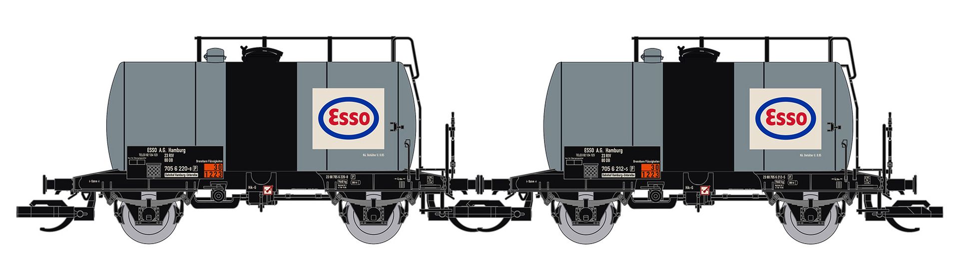 Saxonia 120292 - 2er Set Kesselwagen 'Deutz', DB, Ep.IV 'ESSO'