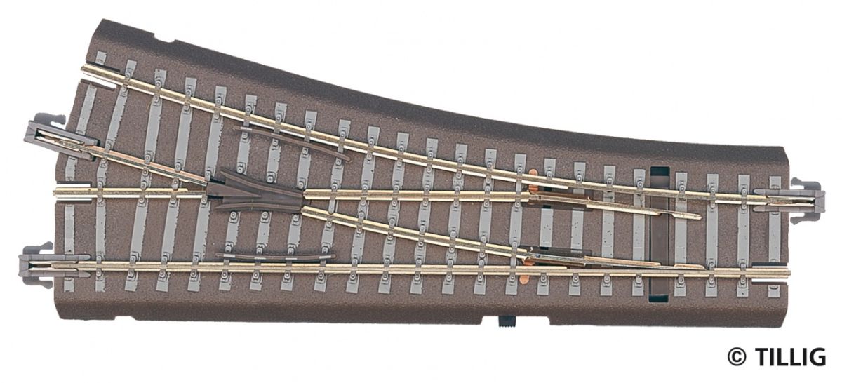 Tillig 83816 - Hand-Bettungsweiche rechts, 15'