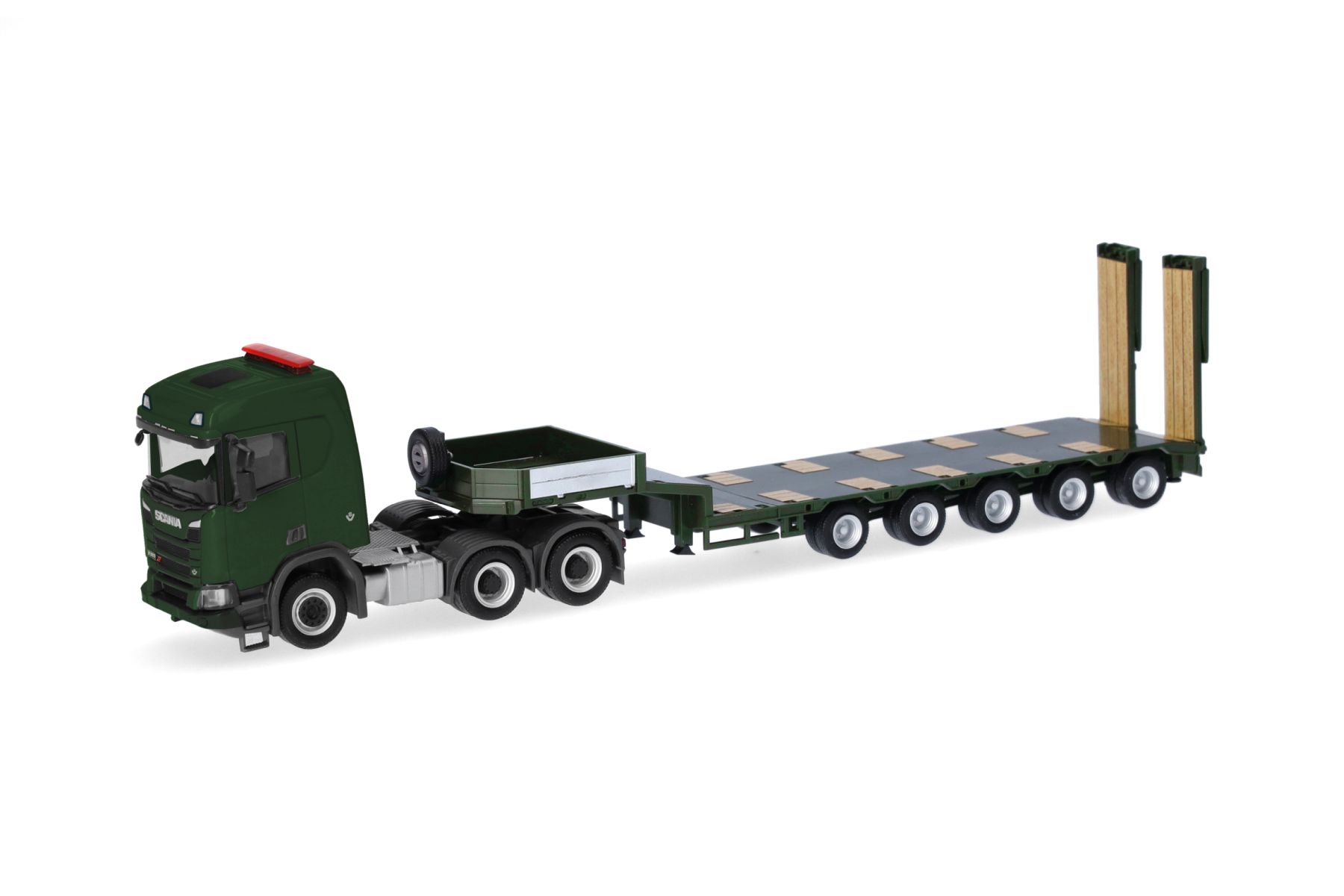 Herpa 747332 - Scania CR 20 Niedrigdach Semitieflade-Sattelzug "Tschechische Armee"