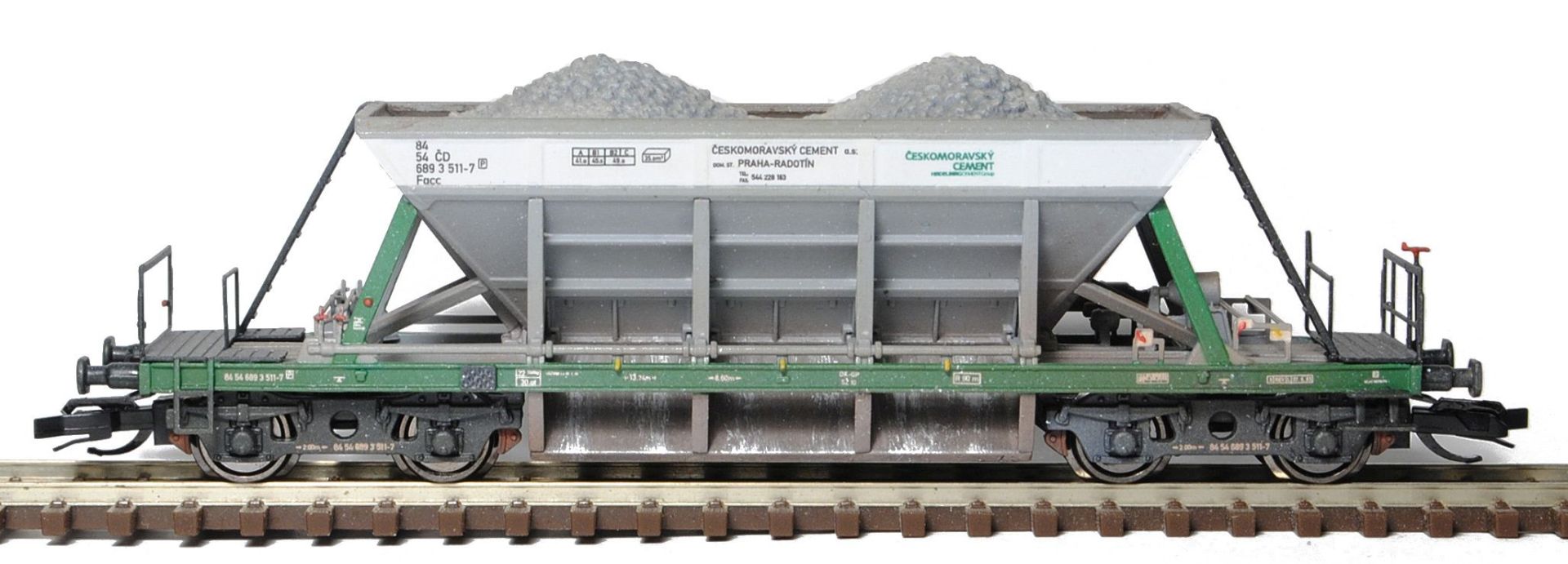 sdv-model 12155 - Selbstentladewagen Facc 10 typ 2-220, Ceskomoravský cement, Ep.V, Bausatz