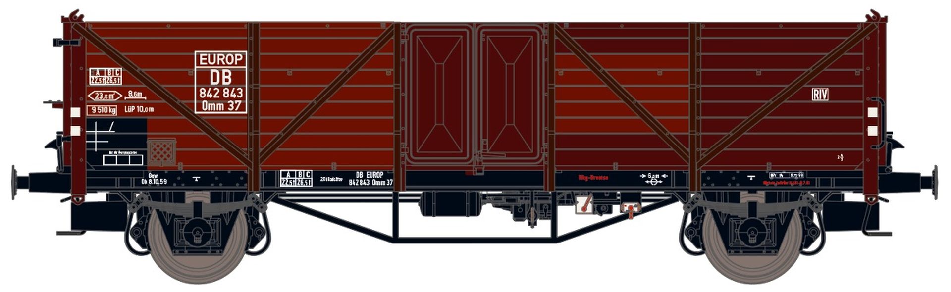 Exact-Train EX20331 - Offener Güterwagen Duisburg 842 843 EUROP, DB, Ep.III