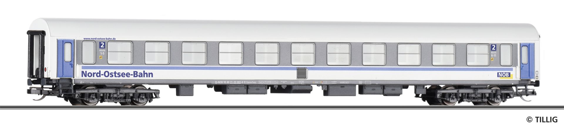 Tillig 502331 - Personenwagen 2. Klasse, Nord-Ostsee-Bahn, NOB, Ep.VI