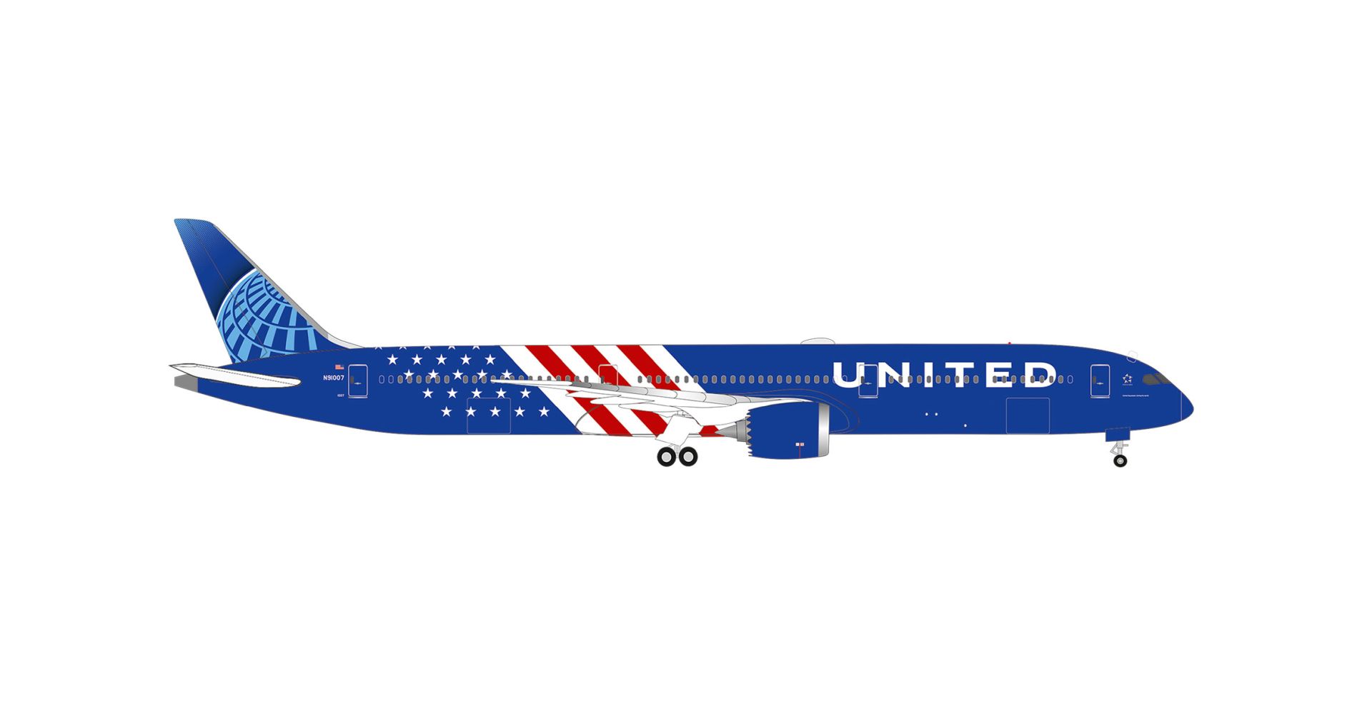 Herpa 539906 - United Airlines Boeing 787-10 Dreamliner - America 250