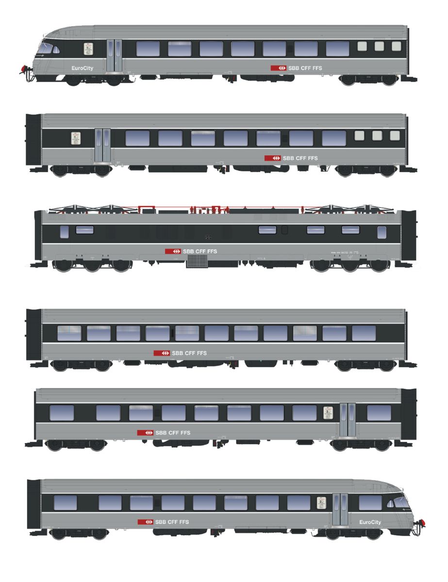 L.S. Models LS17025 - Triebzug RAe TEE II Gottardo, 6-teilig, SBB, Ep.Va
