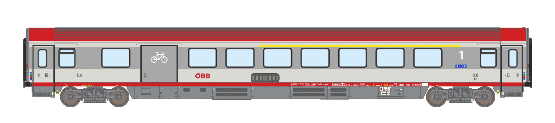 ASM 198181 - Halbgepäckwagen Adbmpsz 73, 1. Klasse, ÖBB, Ep.VI