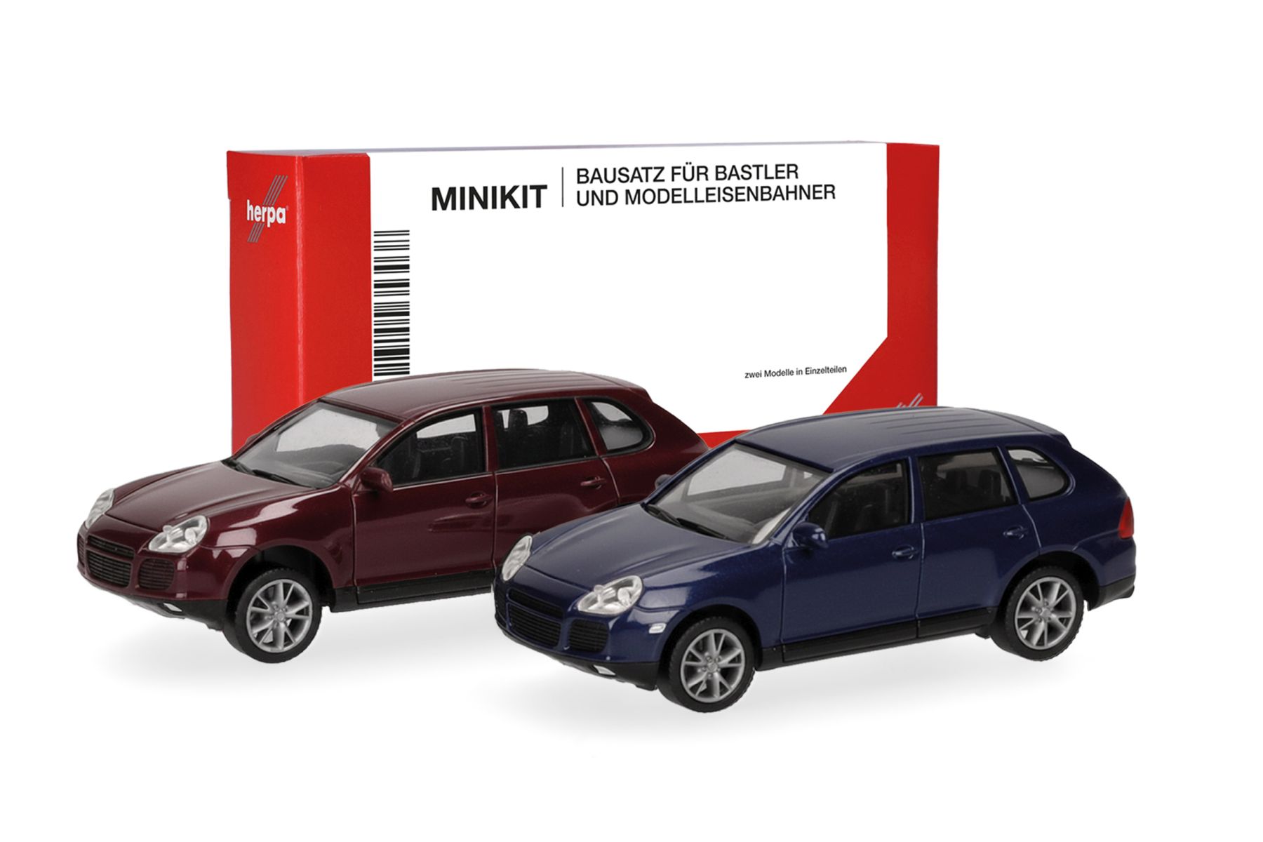 Herpa 012836-003 - MiniKit: Porsche Cayenne Turbo, rot und meerblau (2 Stück)
