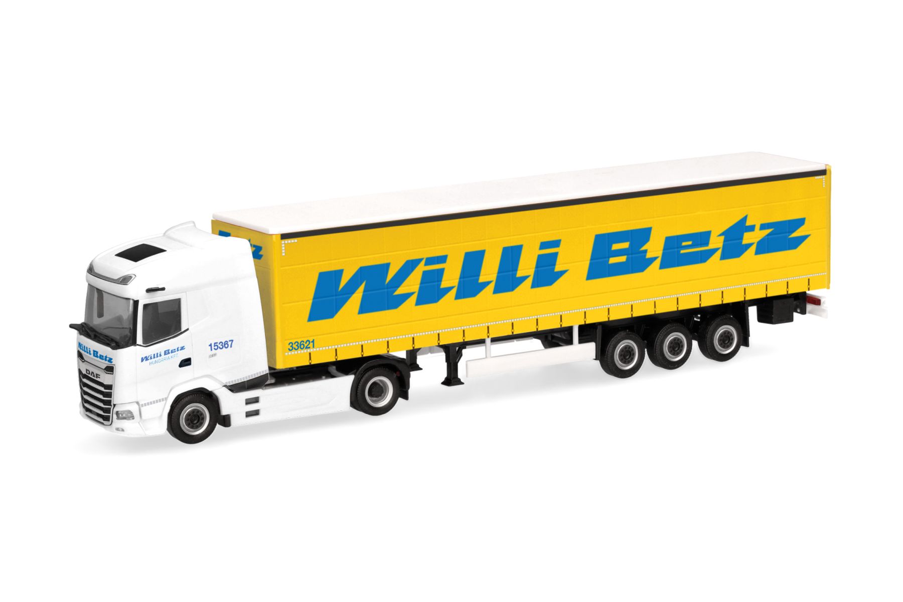 Herpa 320290 - DAF XG facelift Gardinenplanen-Sattelzug "Willi Betz"
