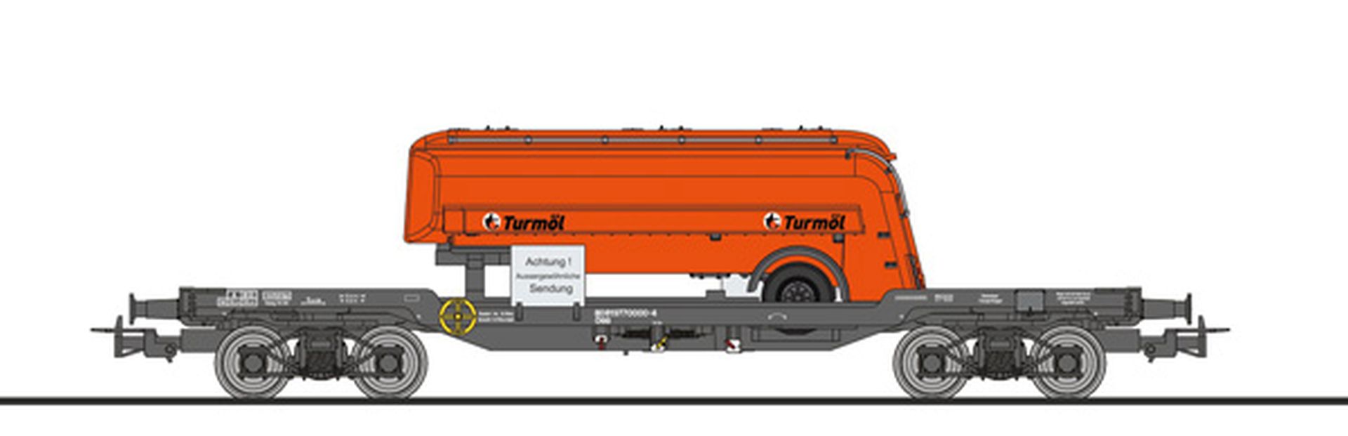 Liliput 235790 - Transportwagen 977 0 000-4, Strüver Tankauflieger 'Turmöl', ÖBB, Ep.IV