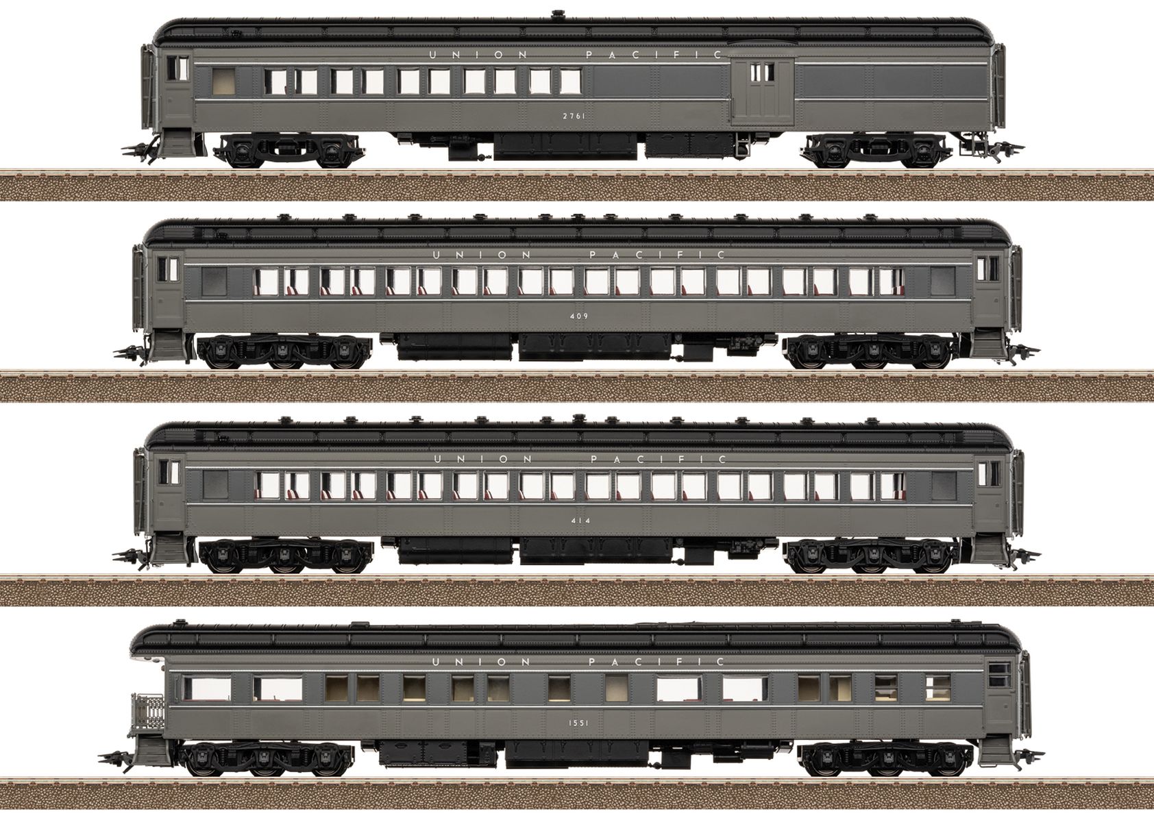 Trix 23729 - 4er Set Personenwagen Heavyweight, UP, Ep.III