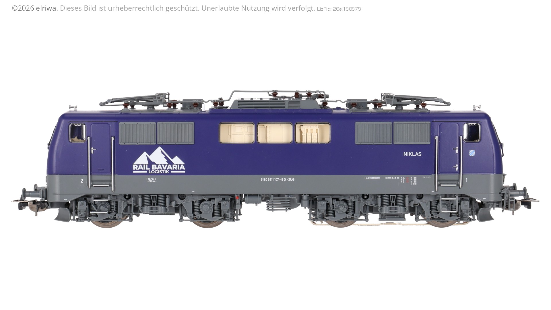 Piko 71316 - E-Lok 111 107-9 'NIKLAS', RAIL-BAVARIA-LOGISTIK, Ep.VI, AC-Sound