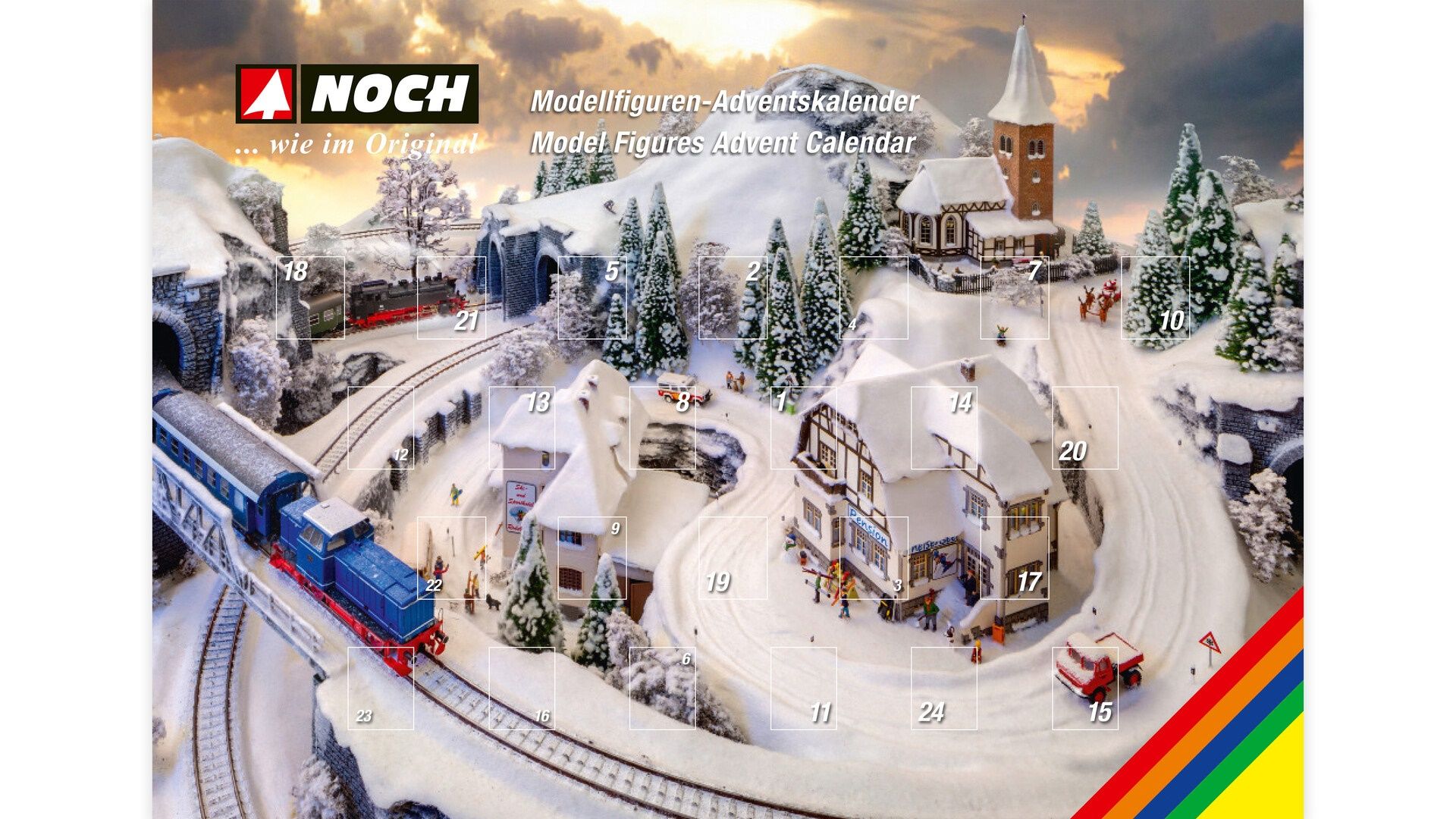 Noch 15997 - Adventskalender mit 24 Figuren, Spur H0