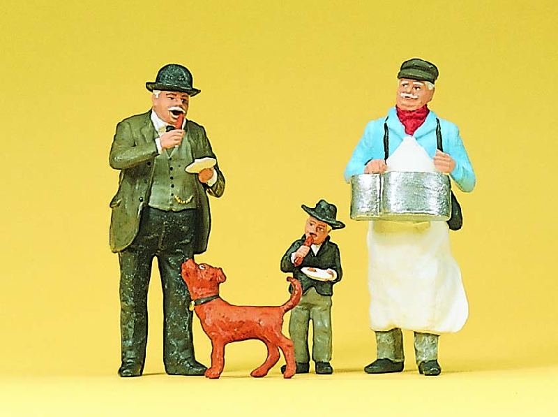 Preiser 45059 - Wurstverkäufer mit Kunden