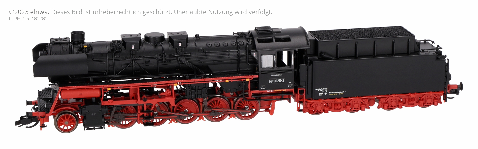 Saxonia 120107 - Dampflok 58 3025-2 mit T34 Tender, DR, Ep.IV