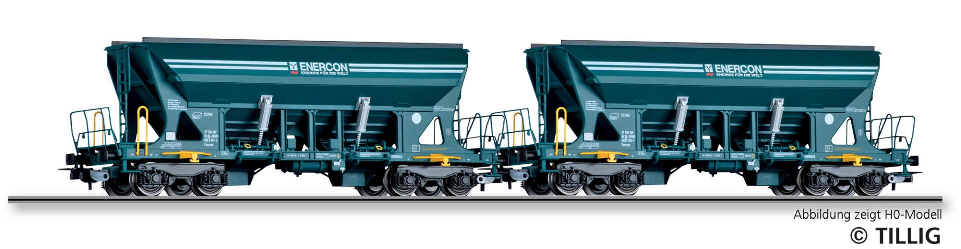 Tillig 01113 - 2er Set Selbstentladewagen Faccns, Enercon, Ep.VI