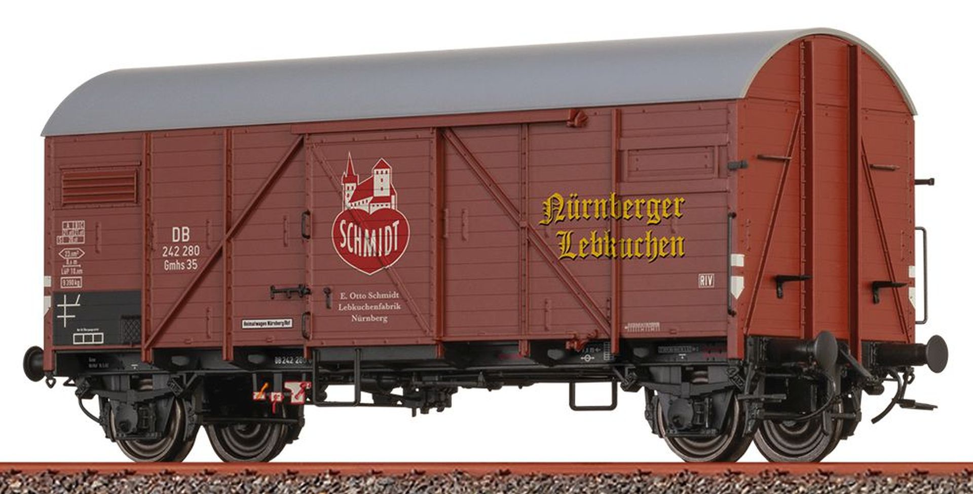 Brawa 51192 - Gedeckter Güterwagen Gmhs35, DB, Ep.III 'Lebkuchen-Schmidt'