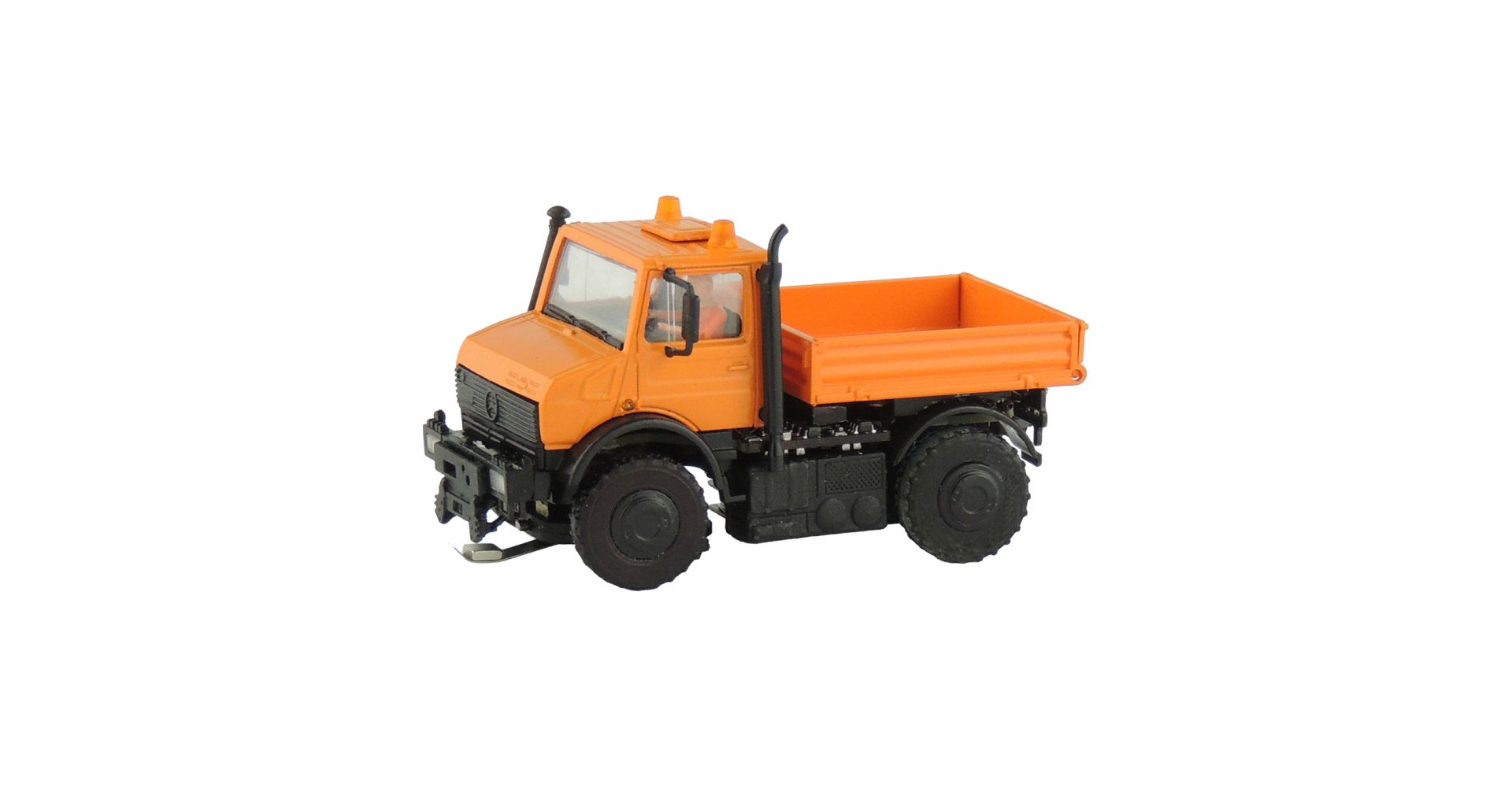 Viessmann 8180 - CarMotion UNIMOG Typ U2400 mit Rundumleuchten, kommunalorange, Sound-Modell